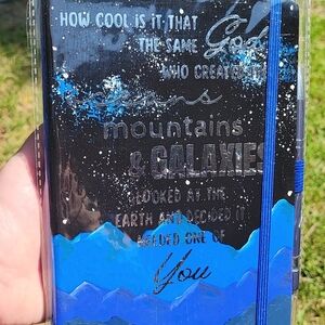 Inspirational Blue and Black Notebook